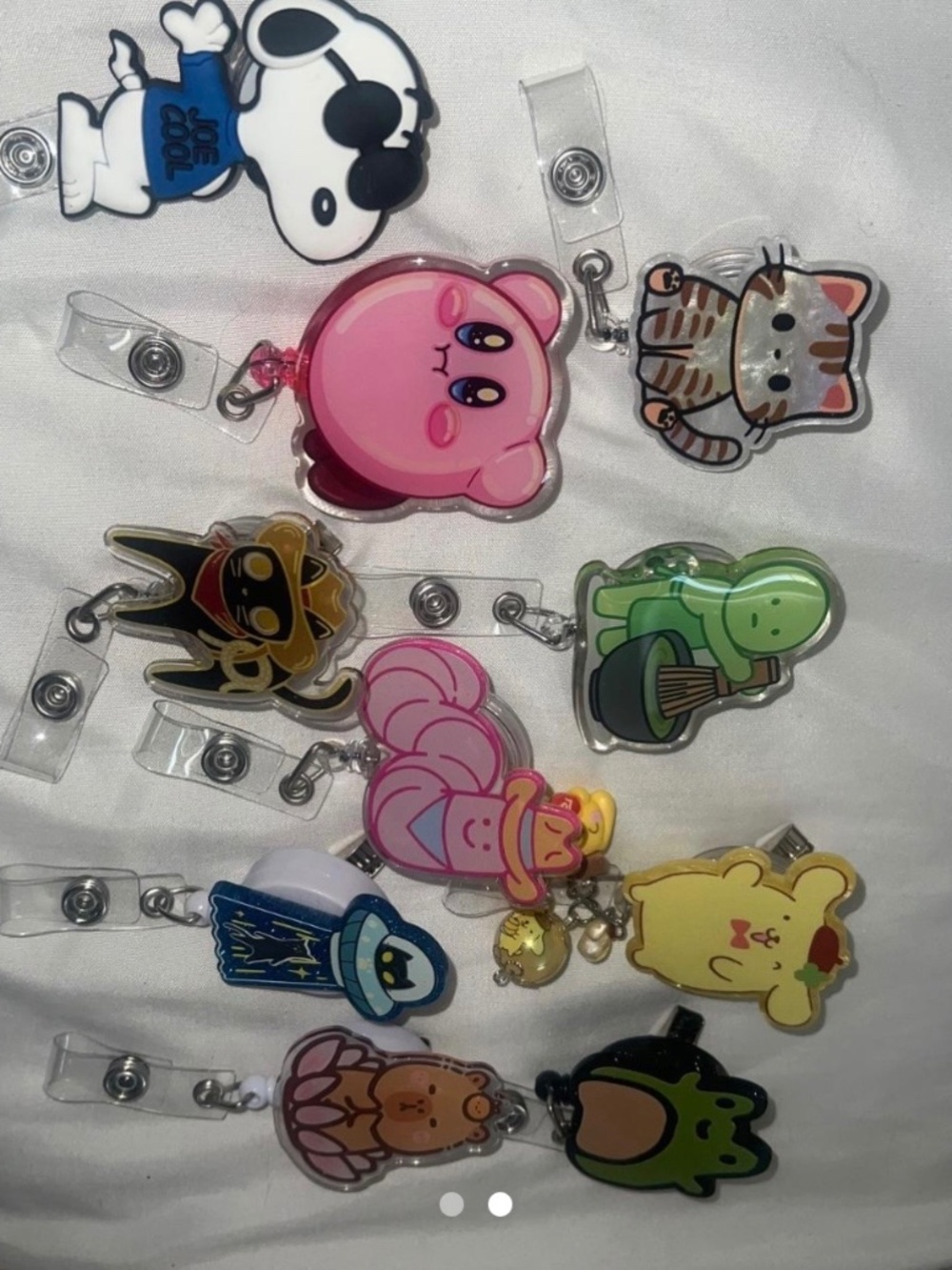 Nurse badge reels bundle snoopy smiski Pompompurin cat Kirby
